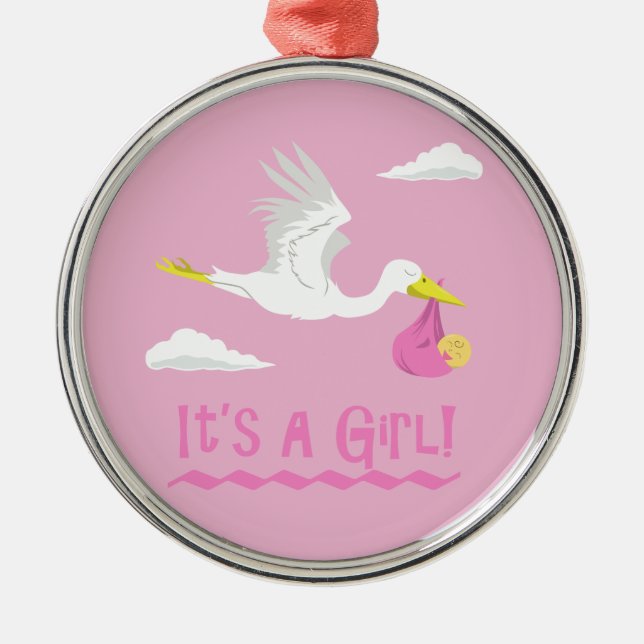 Det är en flicka! julgransprydnad keramik (Framsidan)