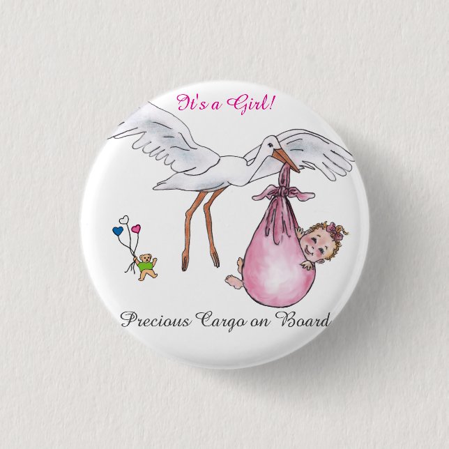 Det är en flicka! Knapp (Framsida)