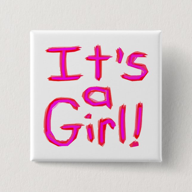 Det är en flicka! knapp (Framsida)