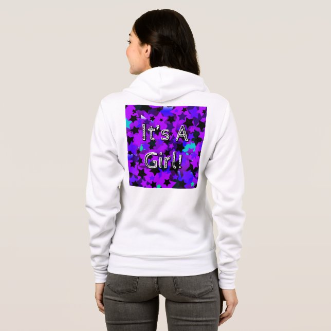 Det är en flicka! Lila Stars T Shirt (Hel baksida)
