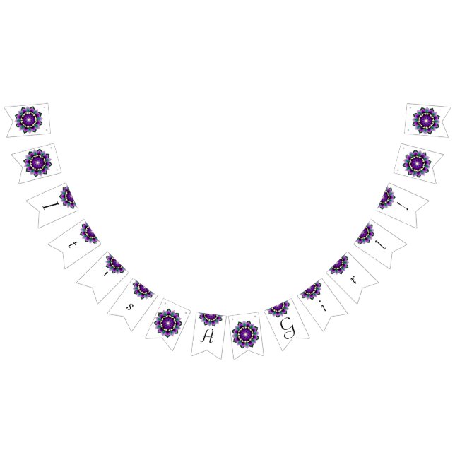 Det är en flicka! Mandala i lila Vimplar (Alla)