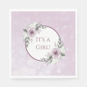 Det är en flicka, Mauve Ro Baby Shower Pappersservett