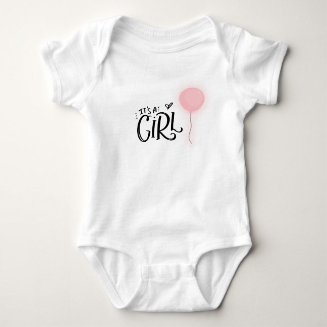 Det är en flicka med Rosa Balloon Tee (Framsida)