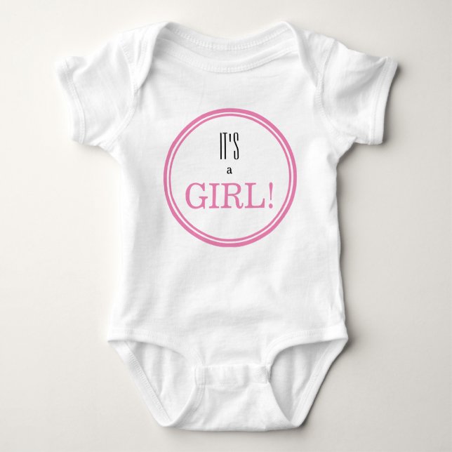 Det är en flicka! Modern Rosa Baby Gender-uppvisni T Shirt (Framsida)