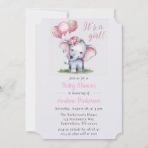 Det är en flicka Paint Elephant Blommigt Girl Baby