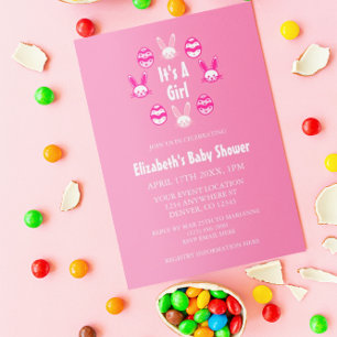 Det är en flicka Påsk Baby Shower Inbjudningar