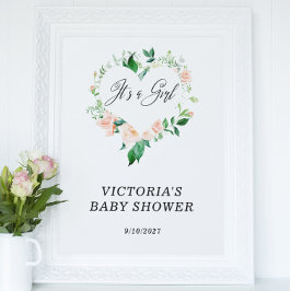 Det är en flicka Peach Baby Shower Poster