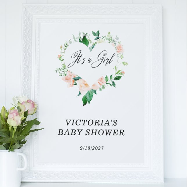 Det är en flicka Peach Baby Shower Poster (Skapare uppladdad)