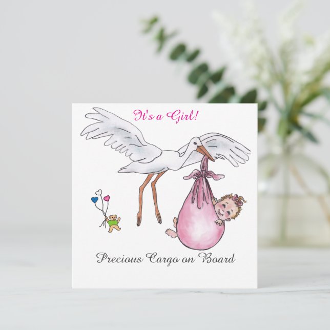 Det är en flicka! Platt kort (Stående Fram)