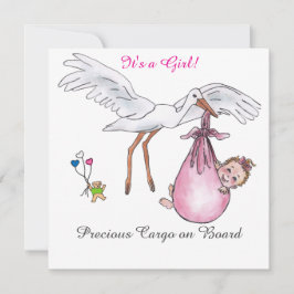 Det är en flicka! Platt kort