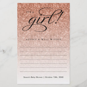 Det är en flicka Ro Guld Ombre Glitter Advice, Öns