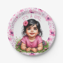 Det är en flicka | Rosa Blommigt Girl's Baby Showe