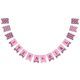 Det är en flicka, Rosa Ladybug Baby Shower Banner Vimplar