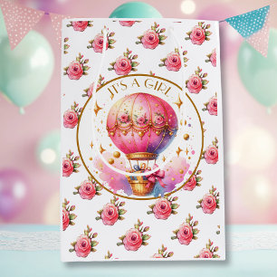 Det är en flicka   Rosa Luftballong Baby Shower