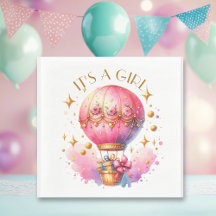 Det är en flicka | Rosa Luftballong Baby Shower