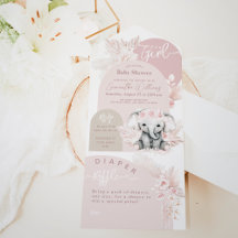Det är en flicka Safari Boho Blommigt Rosa Baby Sh