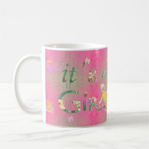 "Det är en flicka" Sjöjungfru/Barnkläder Kaffemugg