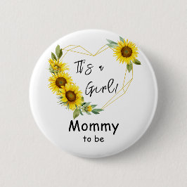 Det är en flicka! Solros Ram Mamma-to-be Knapp