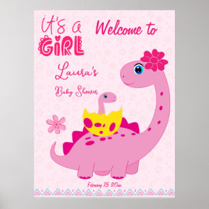 Det är en flicka som kläcker snart en babydusch i poster