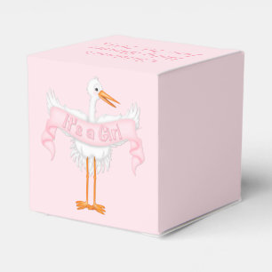 Det är en flicka Stork Baby Shower Förmånslåda Presentaskar