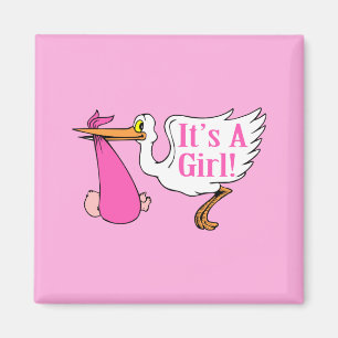 Det är en flicka (storken och packen) magnet