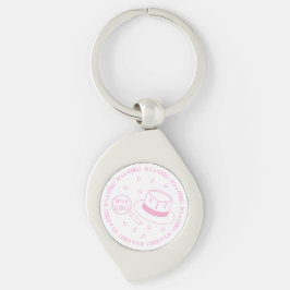 Det är en flicka! swirl silverfärgad nyckelring