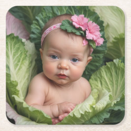 Det är en flicka underlägg papper kvadrat