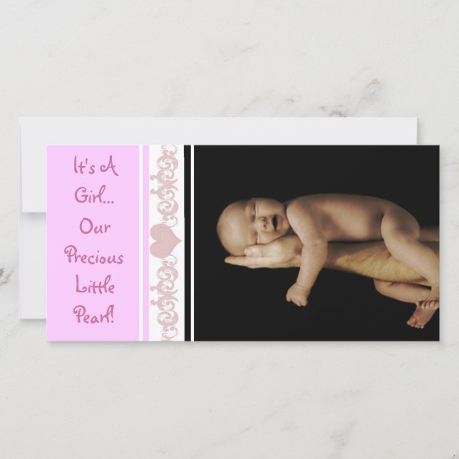 Det är en flicka.. Vår ädla lilla pärla Meddelande (Framsida)