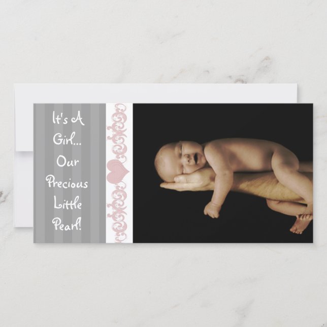 Det är en flicka.. Vår ädla lilla pärla Meddelande (Framsida)