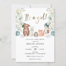 Det är en flicka Woodland Animal Eucalyptus Baby S