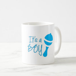Det är en Gender som visar Baby Shower Blue Kaffemugg
