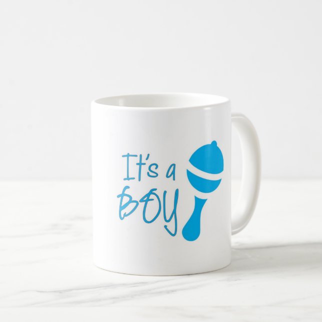 Det är en Gender som visar Baby Shower Blue Kaffemugg (Framsida höger)