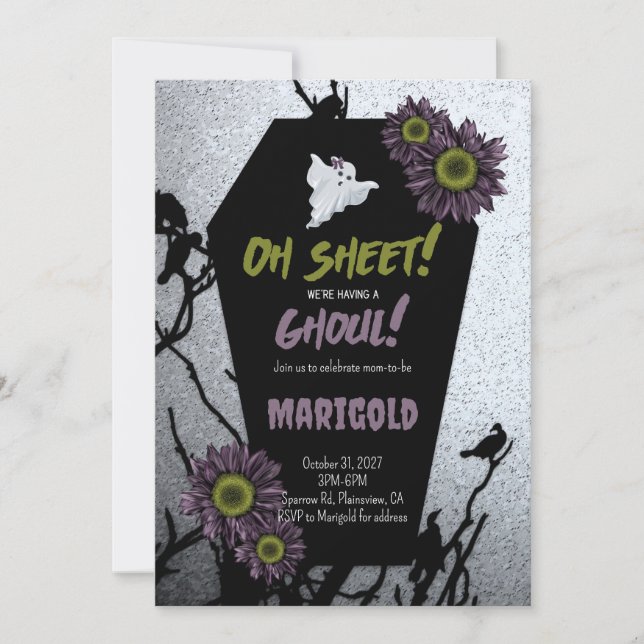 Det är en Ghoul Coffin Halloween Baby Shower Inbju Inbjudningar (Framsida)