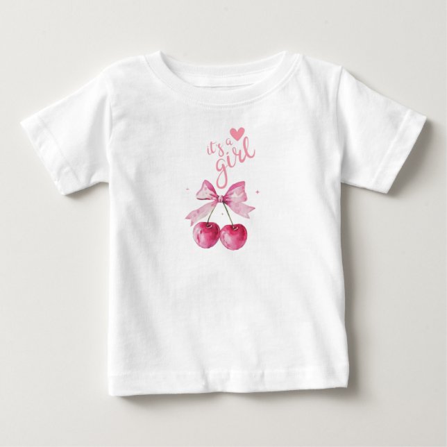 Det är en Girl Cherry Baby T-Shirt (Framsida)