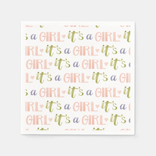 Det är en Girl Nyfödd bebis Pappersservett (Framsidan)