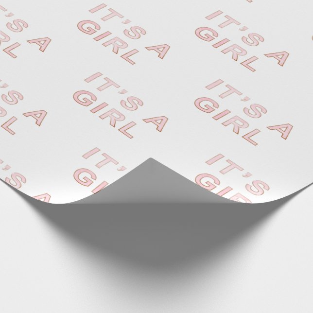 Det är en Girl Rosa Baby Presentpapper (Hörn)