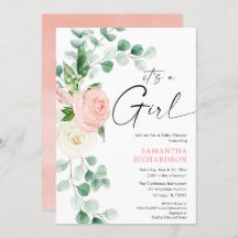 Det är en Girl vår blommigt greenery eucalyptus ba