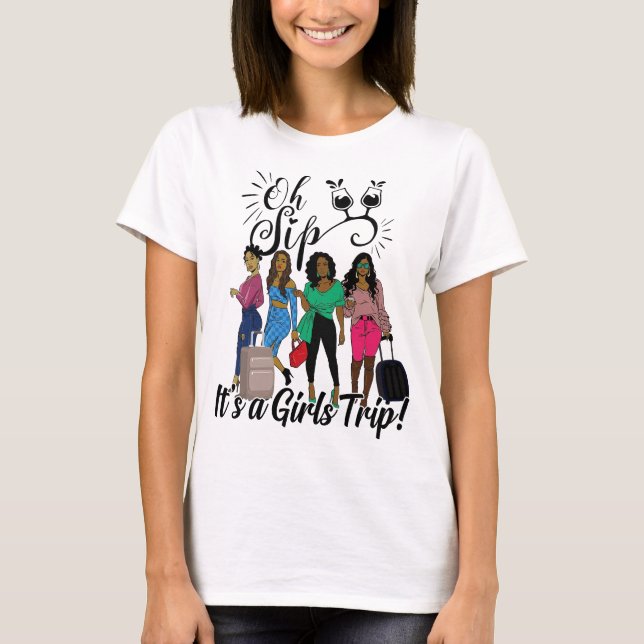 Det är en Girls Resa, Girls Resa Airport Shirt T Shirt (Framsida)