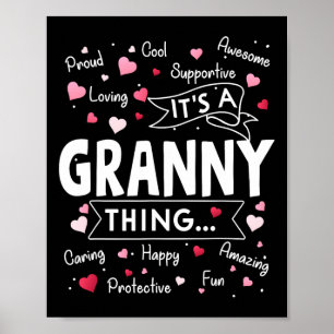 Det är en Granny Sak Roliga meningar Cute Grandma Poster