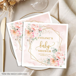 Det är en guld peonies baby-blöjor från , mjuk ros pappersservett