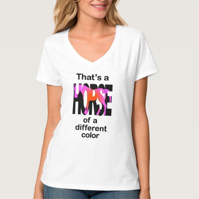 Det är en häst av en annan Färg-utskrift T Shirt (Framsida)