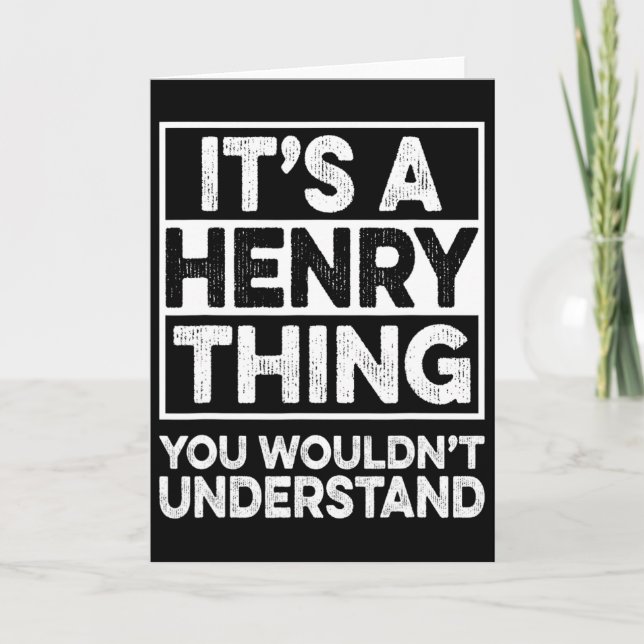Det är en Henry-grej du inte skulle förstå Henry C Kort (Framsida)