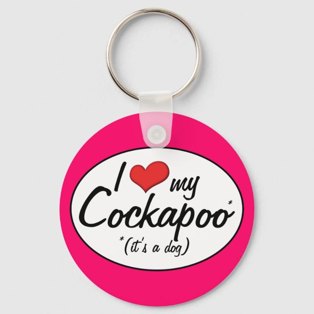 Det är en Hund! I Kärlek My Cockapoo Nyckelring (Framsida)