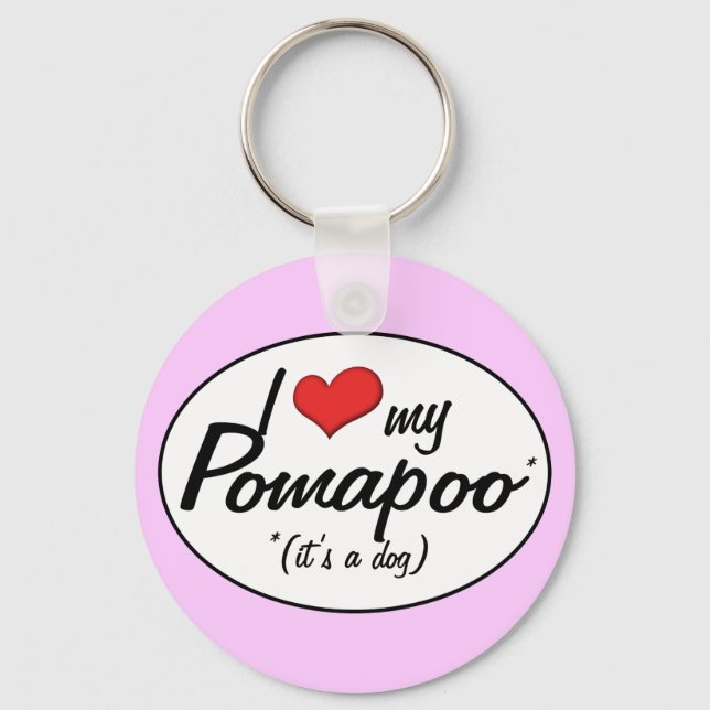 Det är en Hund! I Kärlek My Pomapoo Nyckelring (Framsida)