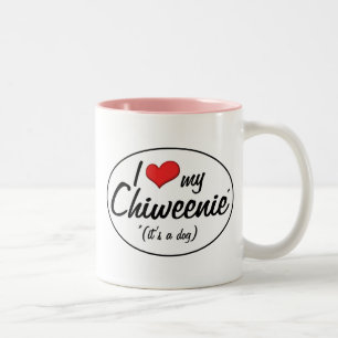 Det är en hund! Jag älskar min Chiweenie Två-Tonad Mugg