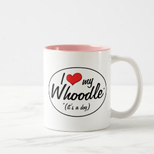 Det är en hund! Jag älskar min Whoodle Två-Tonad Mugg