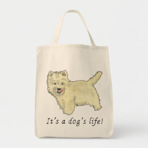 Det är en hundlivstid Roligt Sött Westie slogan hu Tygkasse