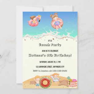 Det är en inbjudan till Beach Party Barns födelsed