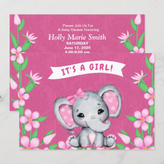 Det är en inbjudan till Elephant Baby Shower.