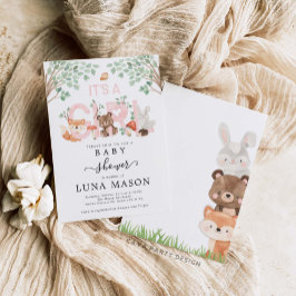 Det är en inbjudan till en flicka Woodland Baby Sh